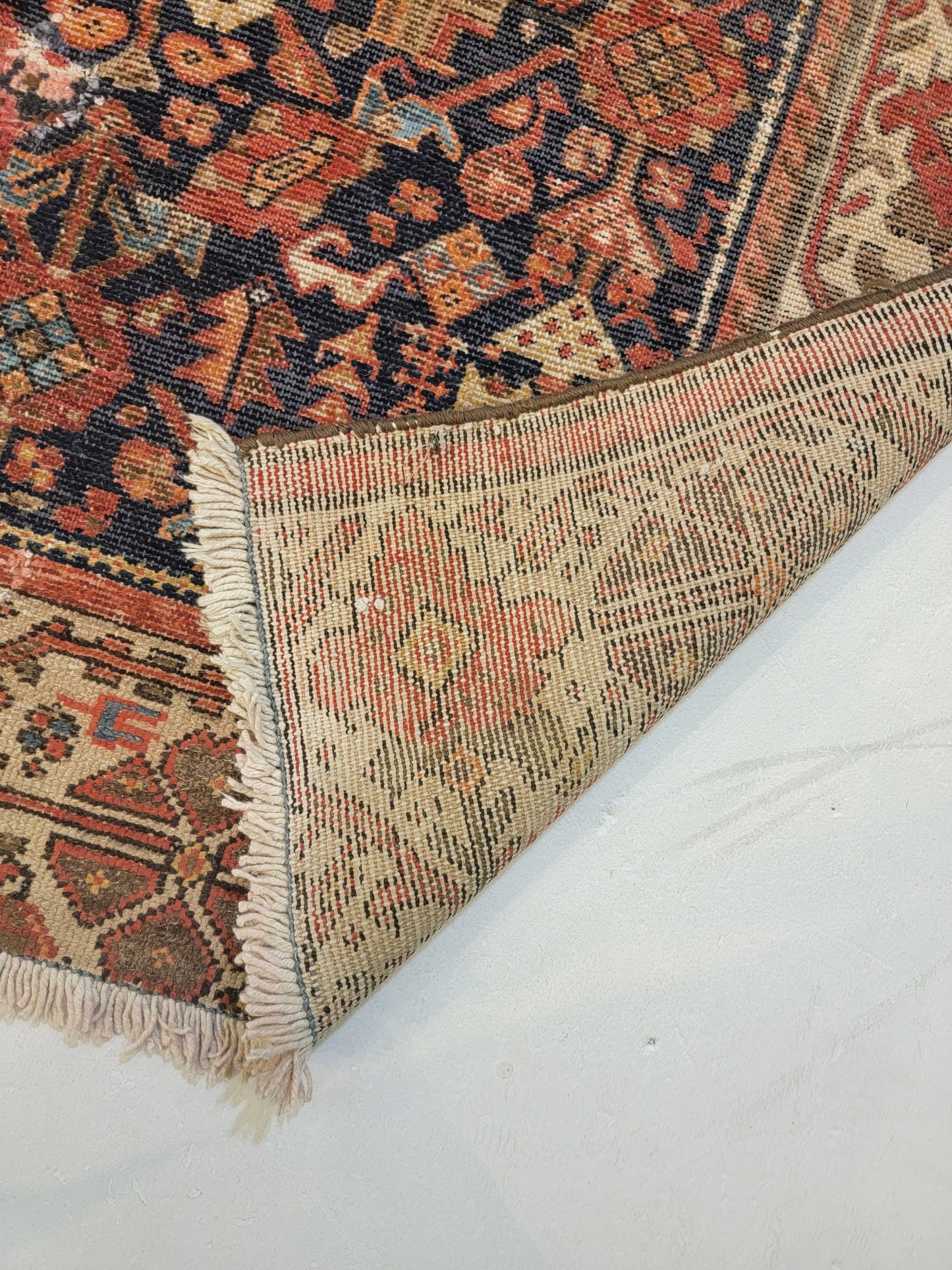Antique Hand-Knotted Wool Runner Malayer 3'6" x 15'6"