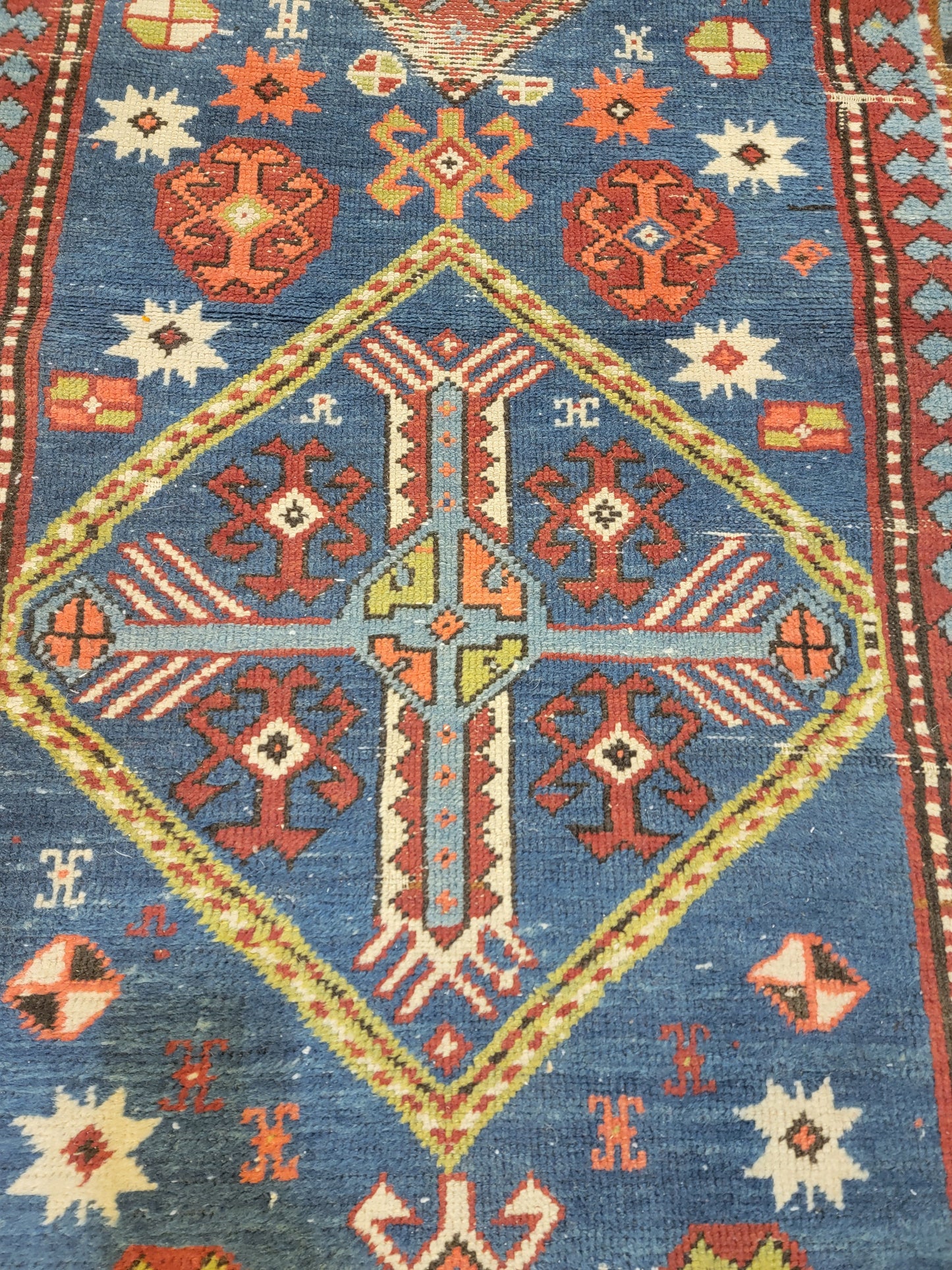 Antique Hand-Knotted Wool Runner Serapi 3'2" x 9'9"