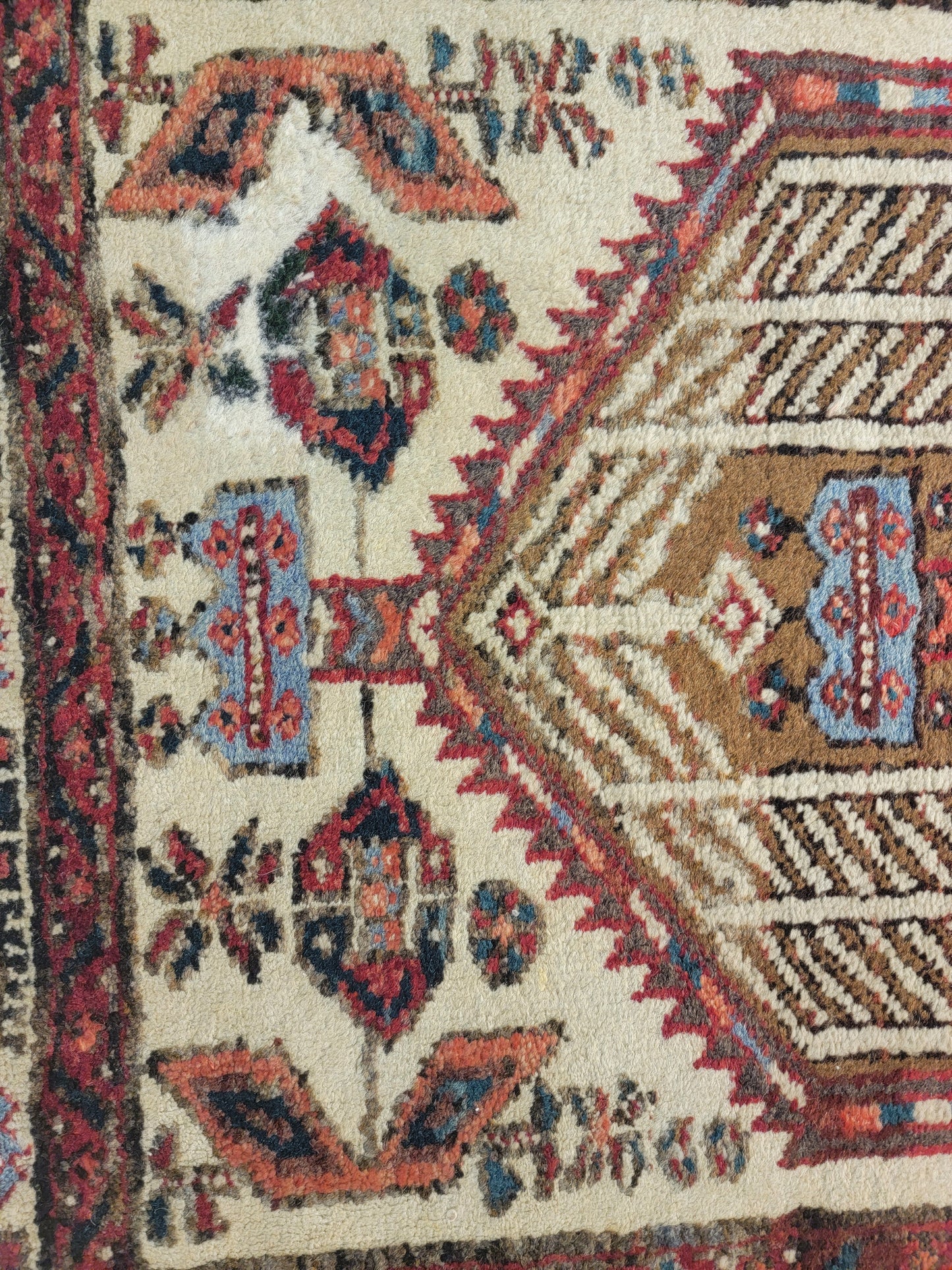 Antique Hand-Knotted Wool Runner Sarab Serapi 3'4" x 15'3"