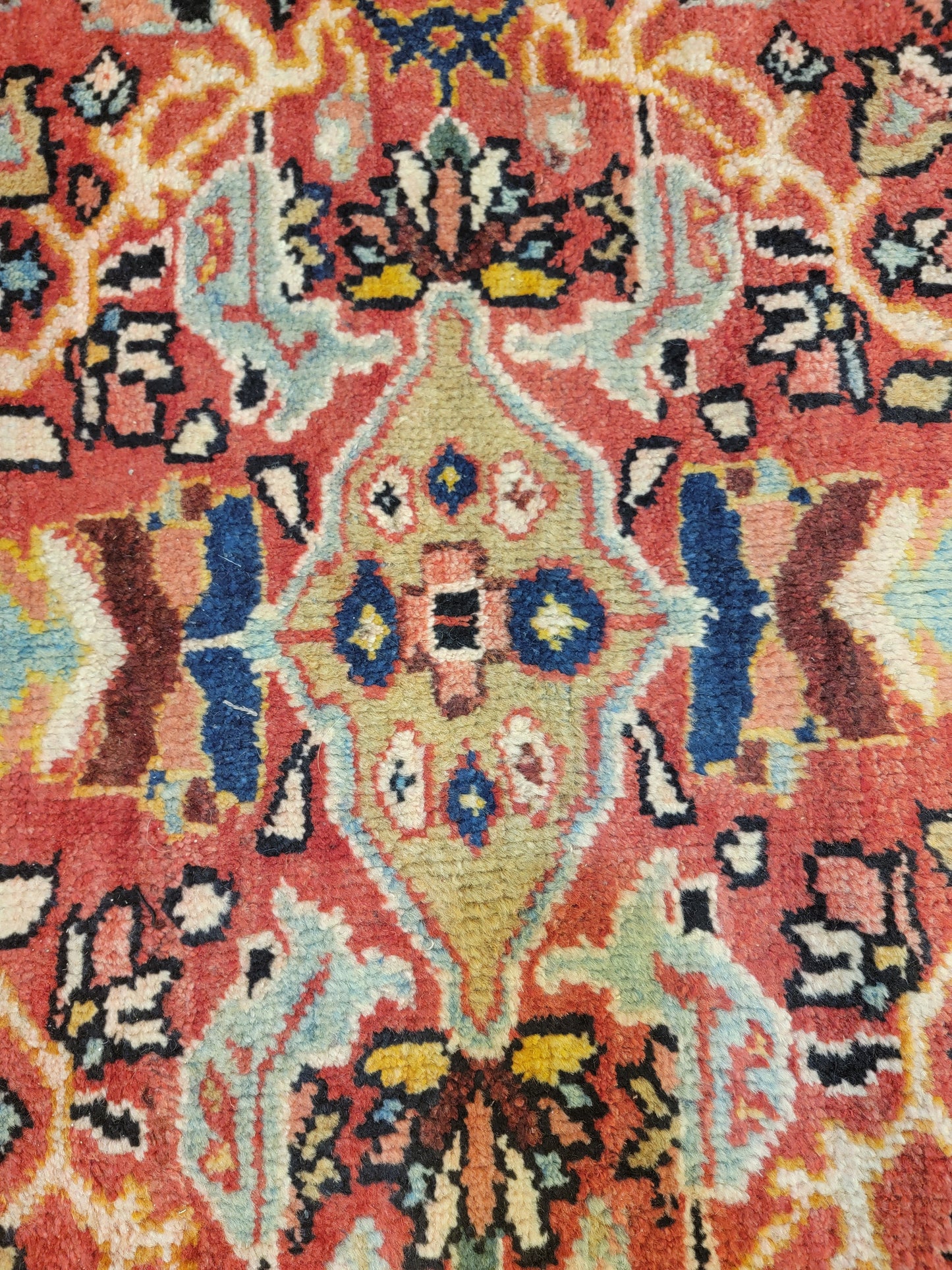 Antique Hand-Knotted Wool Area Rug Mahal Decorative 7'2" x 9'8"