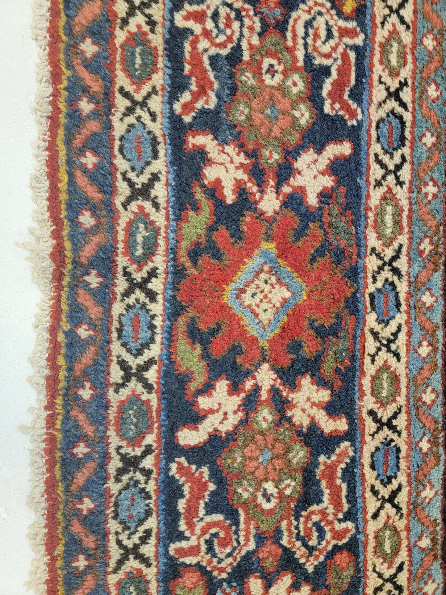 Antique Hand-Knotted Wool Area Rug Mahal 7'8" x 11'