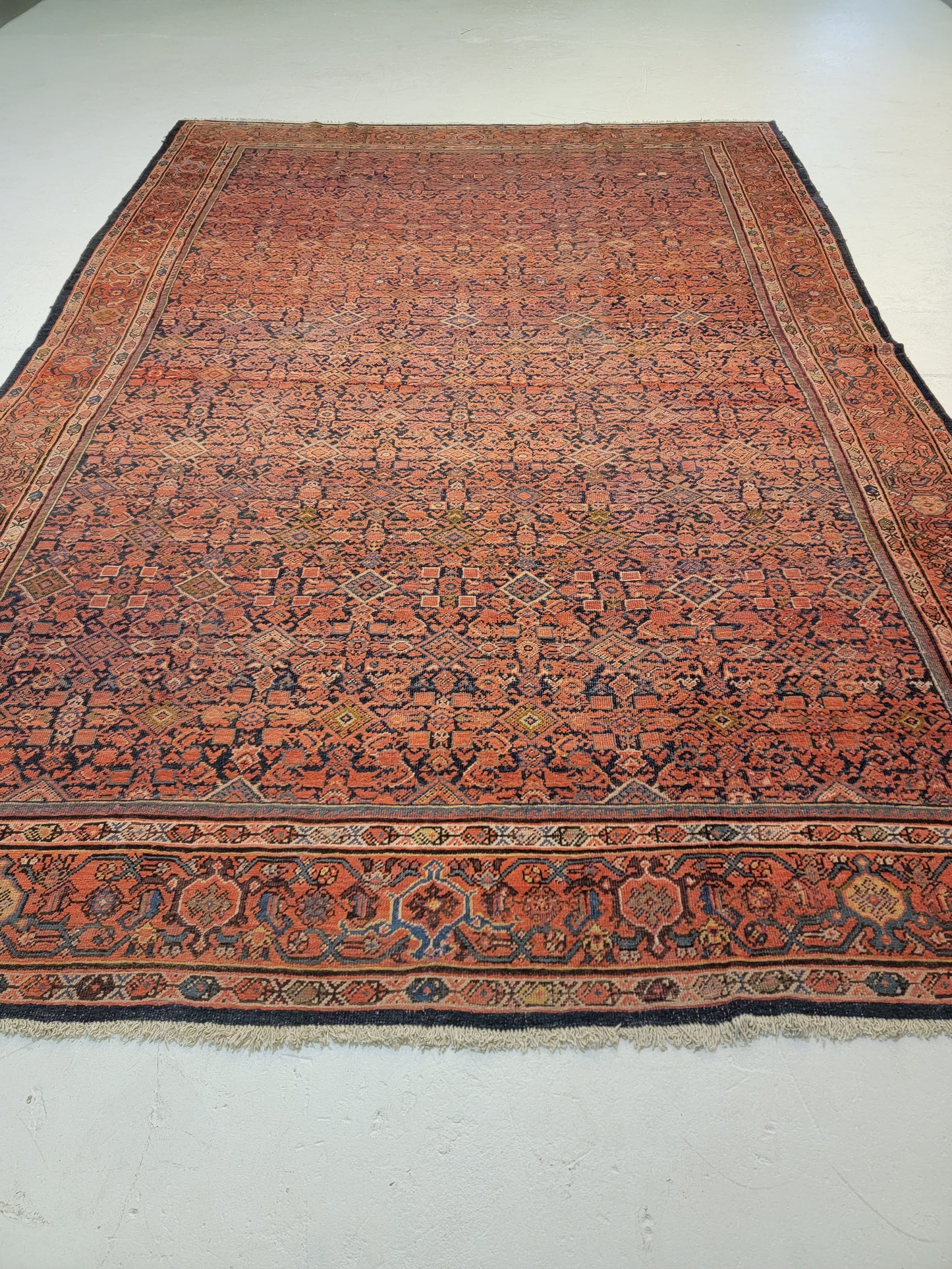 Antique Hand-Knotted Wool Area Rug Malayer Herati Collectible 8'3" x 12'4"