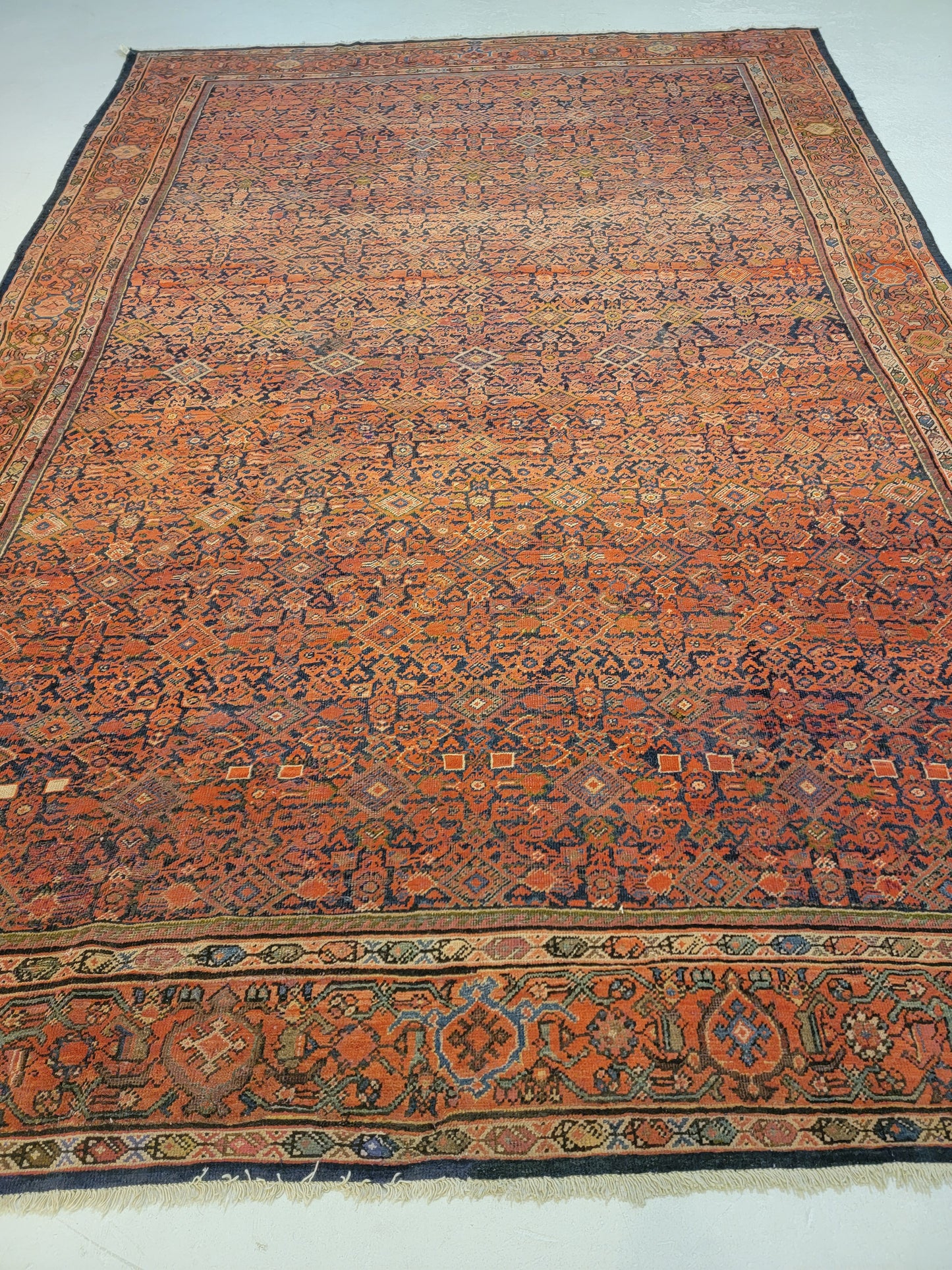 Antique Hand-Knotted Wool Area Rug Malayer Herati Collectible 8'3" x 12'4"