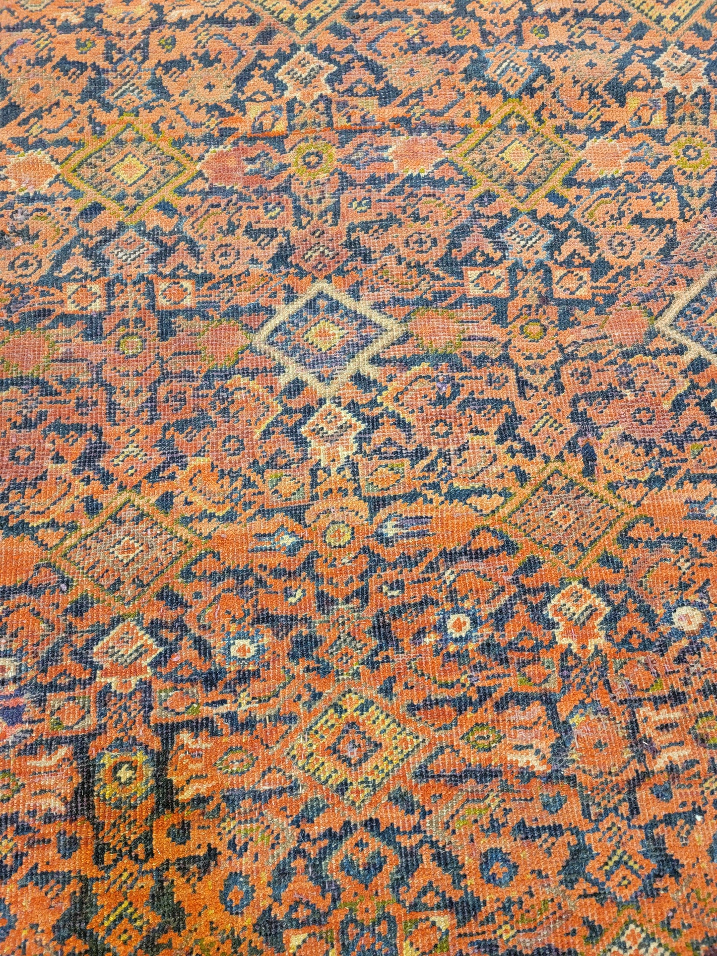 Antique Hand-Knotted Wool Area Rug Malayer Herati Collectible 8'3" x 12'4"