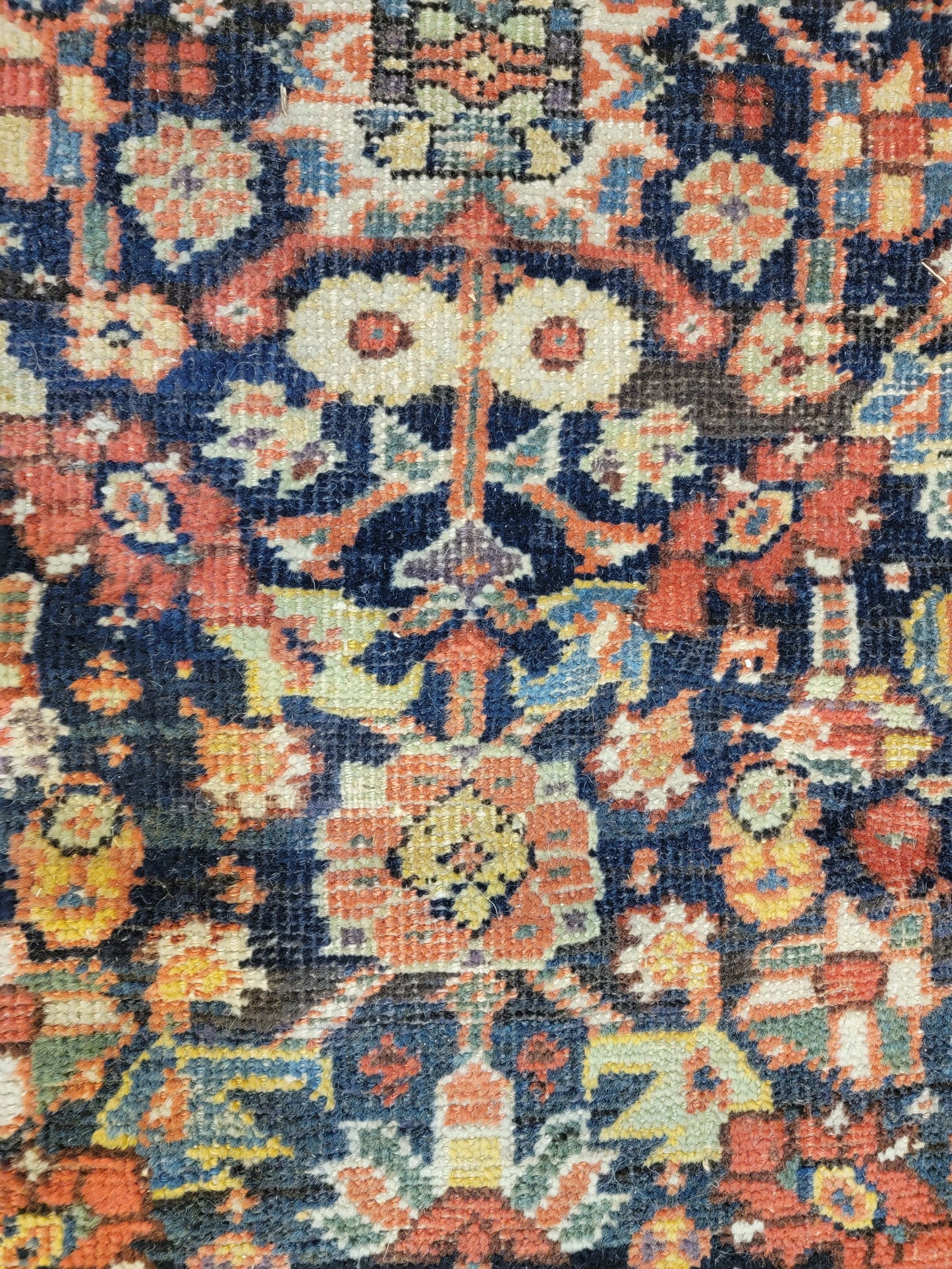 Antique Hand-Knotted Wool Area Rug Sultanabad 8'7" x 12'7"