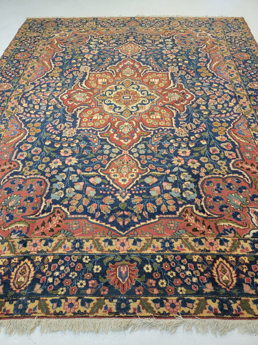 Antique Hand-Knotted Wool Area Rug Tabriz Khoy 8'7" x 10'8"