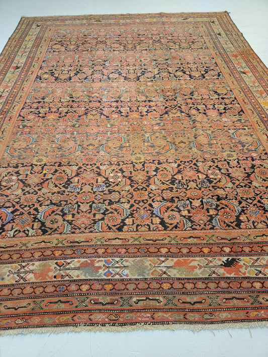 Antique Hand-Knotted Wool Rug Malayer 9'9" x 13'6"