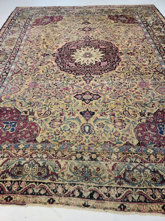 Antique Hand-Knotted Wool Rug Tabriz Khoy 9'10" x 12'3"