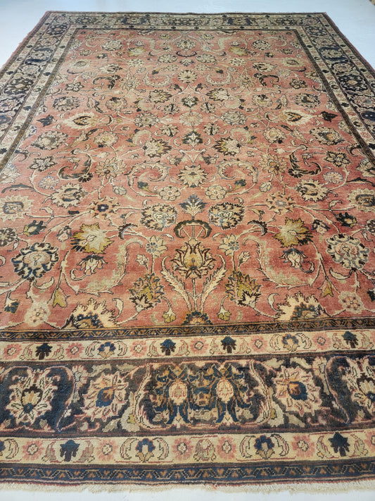 Antique Hand-Knotted Wool Rug Tabriz 9'10" x 13'4"
