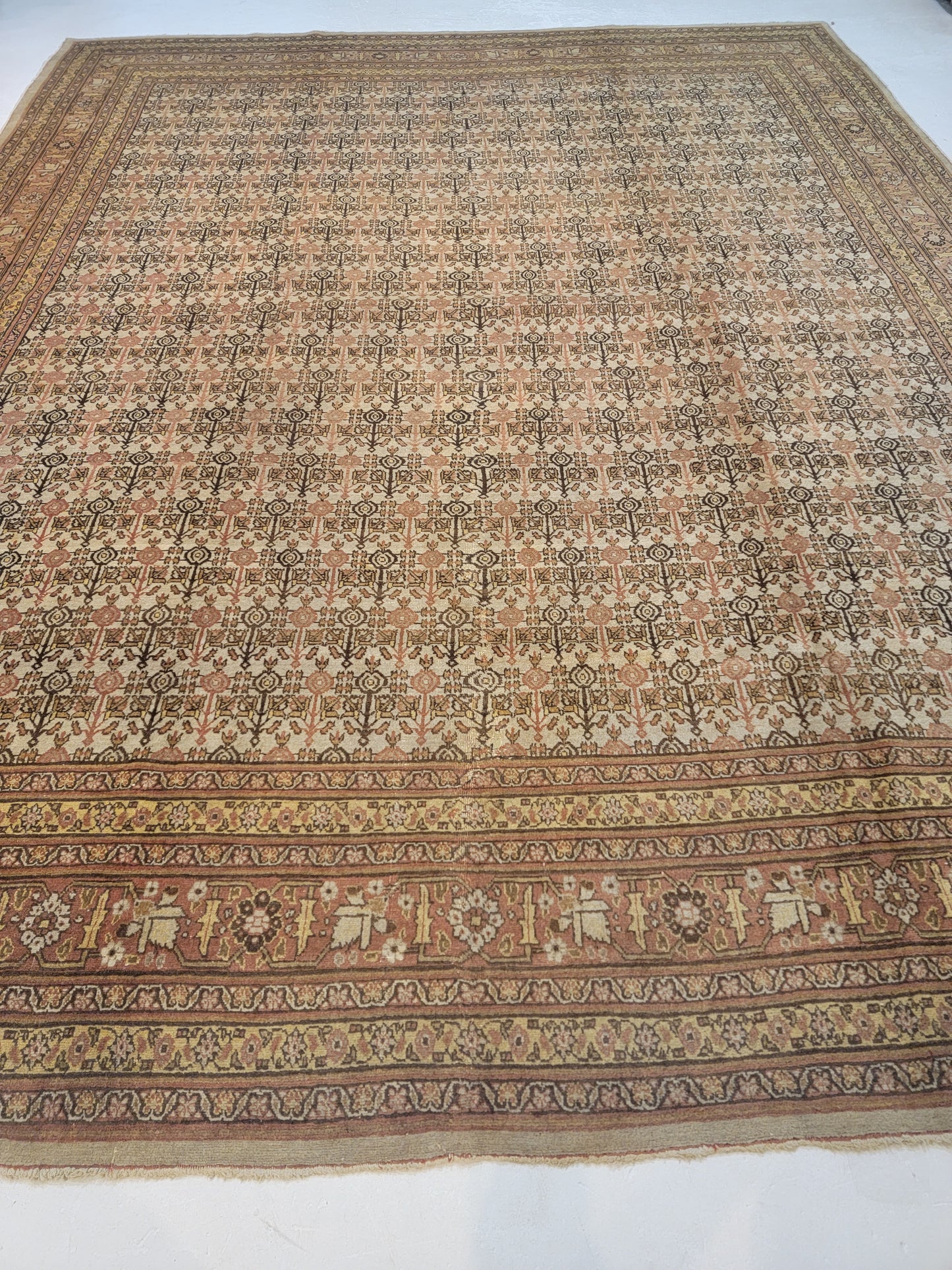 Antique Hand-Knotted Wool Rug Haji Jalili 10'4" x 14'3"