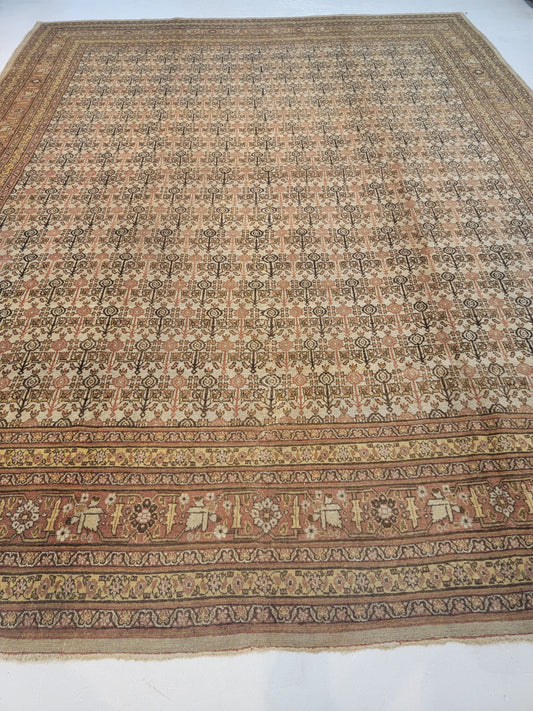 Antique Hand-Knotted Wool Rug Haji Jalili 10'4" x 14'3"