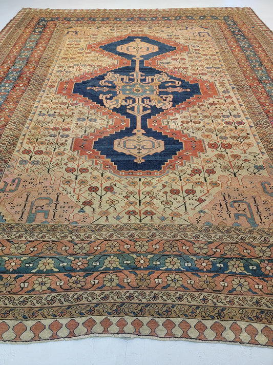 Antique Hand-Knotted Wool Area Rug Serapi 11'6" x 13'4"
