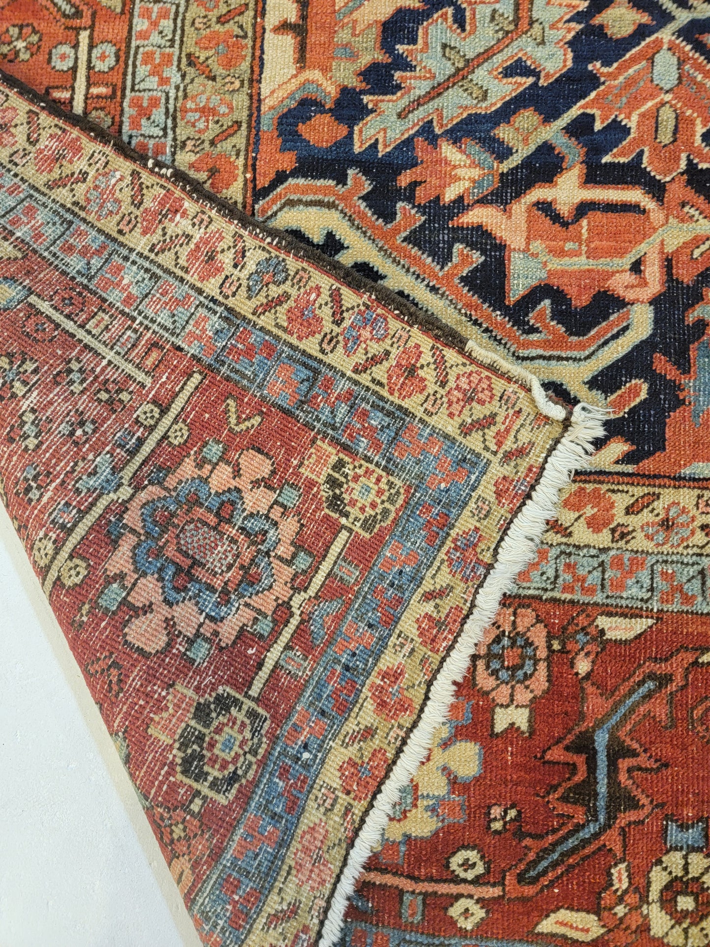 Antique Hand-Knotted Wool Area Rug Serapi Bakhshayesh Collectible 9'4" x 12'1"