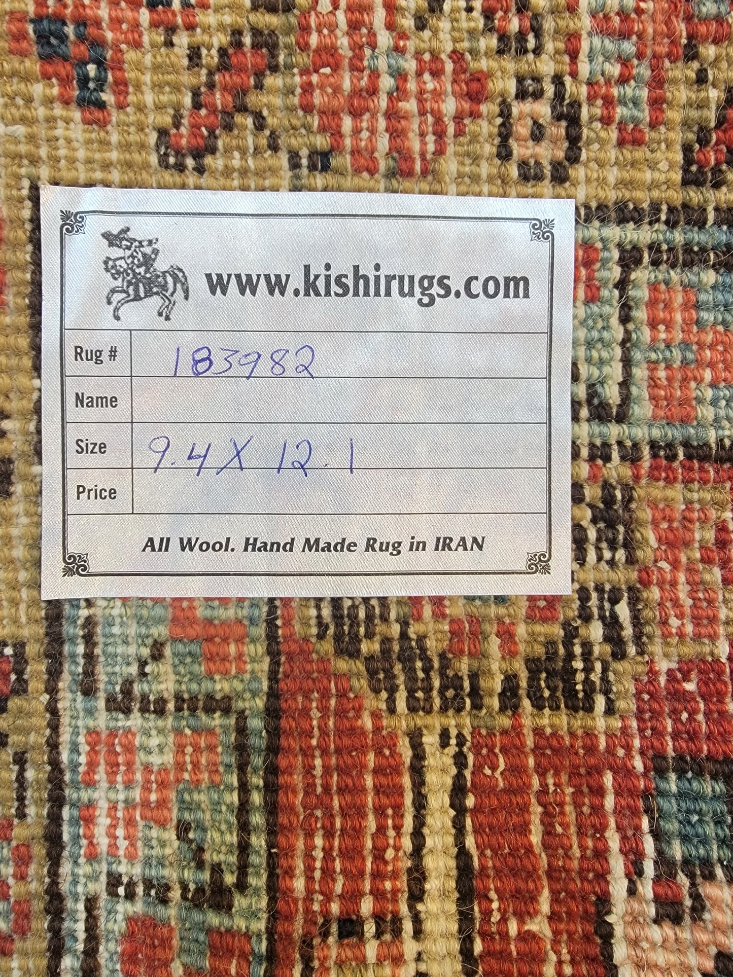 Antique Hand-Knotted Wool Area Rug Serapi Bakhshayesh Collectible 9'4" x 12'1"