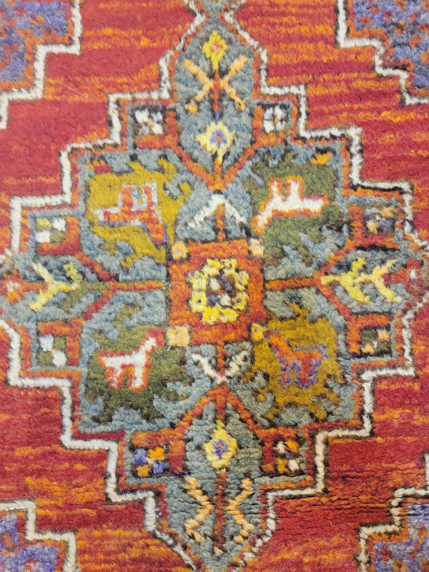 Hand-Knotted Wool Runner Turkish Oushak Anatolian 3' x 9'