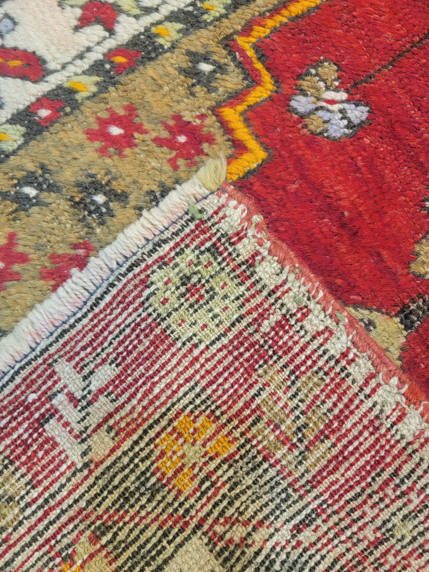 Hand-Knotted Wool Runner Turkish Oushak Anatolian 2'8" x 8'7"