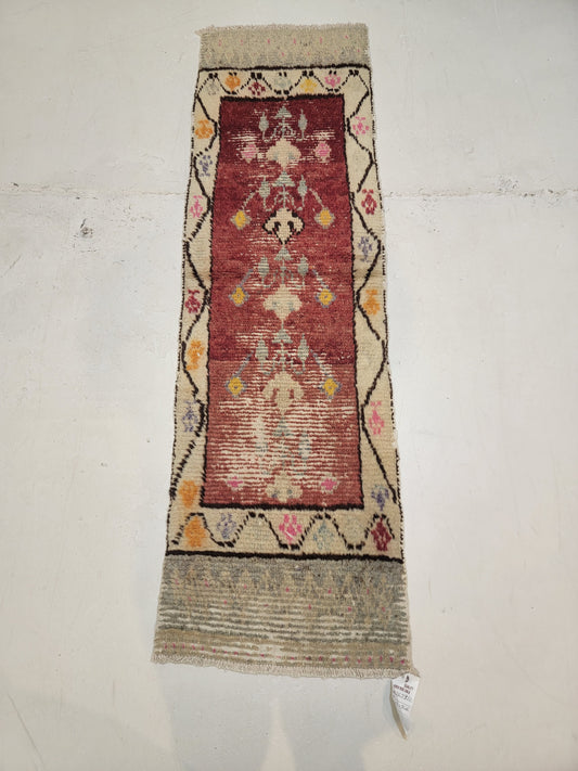 Hand-Knotted Wool Runner Turkish Oushak 1'8" x 5'6"
