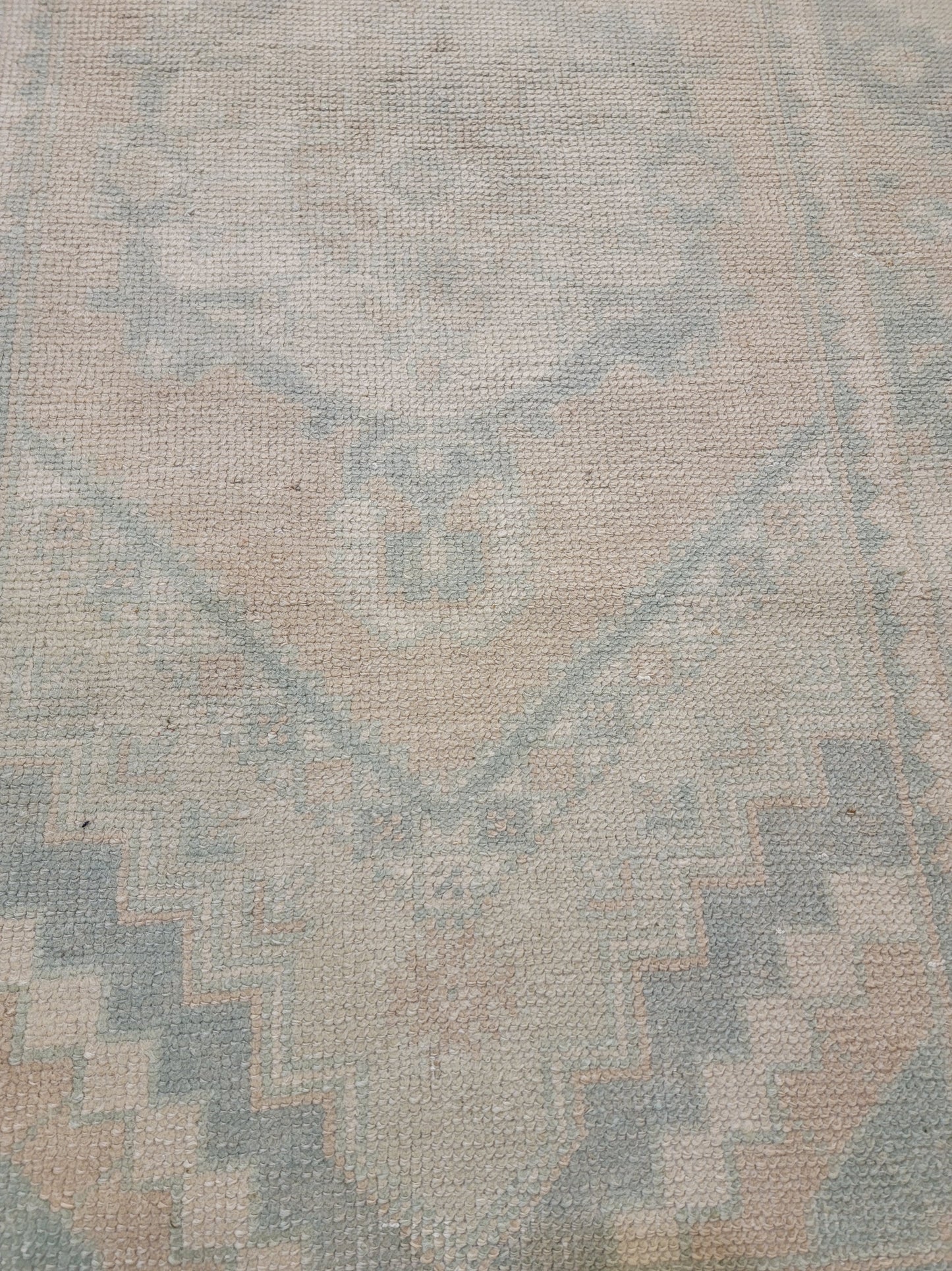 Hand-Knotted Wool Runner Turkish Oushak 3'1" x 9'10"