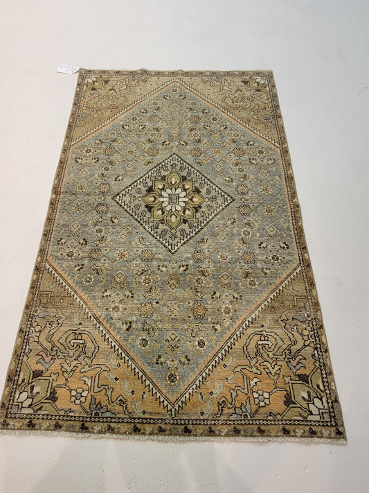 Hand-Knotted Wool Area Rug Turkish Oushak 3' x 4'1"