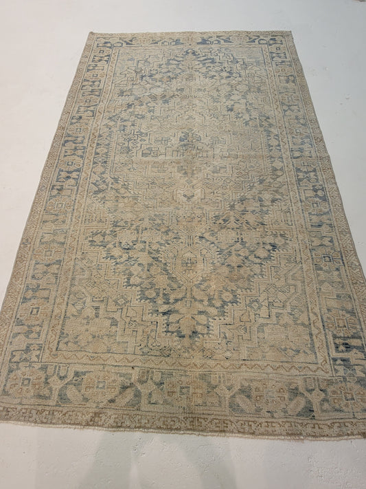Hand-Knotted Wool Area Rug Turkish Oushak 4'2" x 6'11"