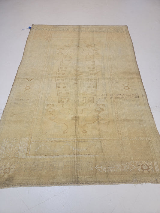 Hand-Knotted Wool Area Rug Turkish Oushak 4'8" x 7'