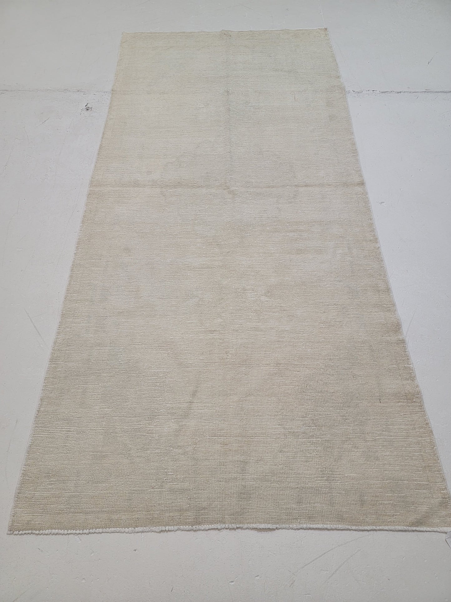 Hand-Knotted Wool Runner Turkish Oushak 3'6" x 7'6"