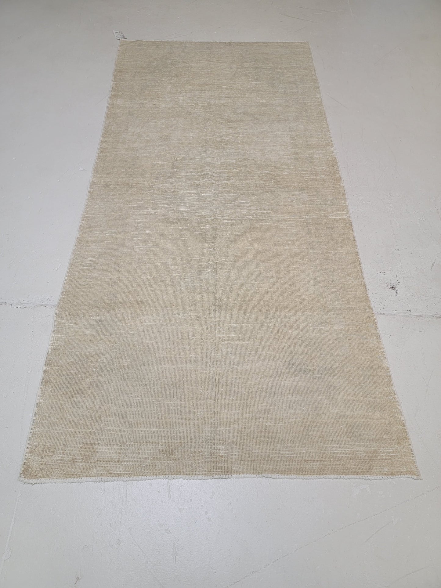 Hand-Knotted Wool Runner Turkish Oushak 3'6" x 7'6"