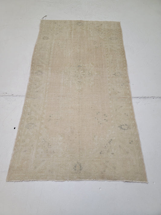 Hand-Knotted Wool Area Rug Turkish Oushak 3'3" x 5'11"