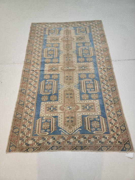 Hand-Knotted Wool Area Rug Turkish Oushak 3'3" x 5'5"
