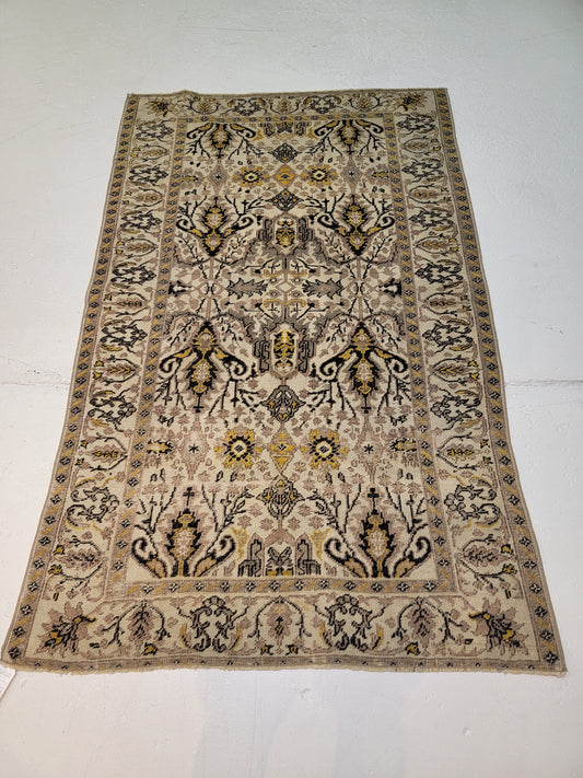 Hand-Knotted Wool Area Rug Turkish Oushak 3'6" x 5'9"