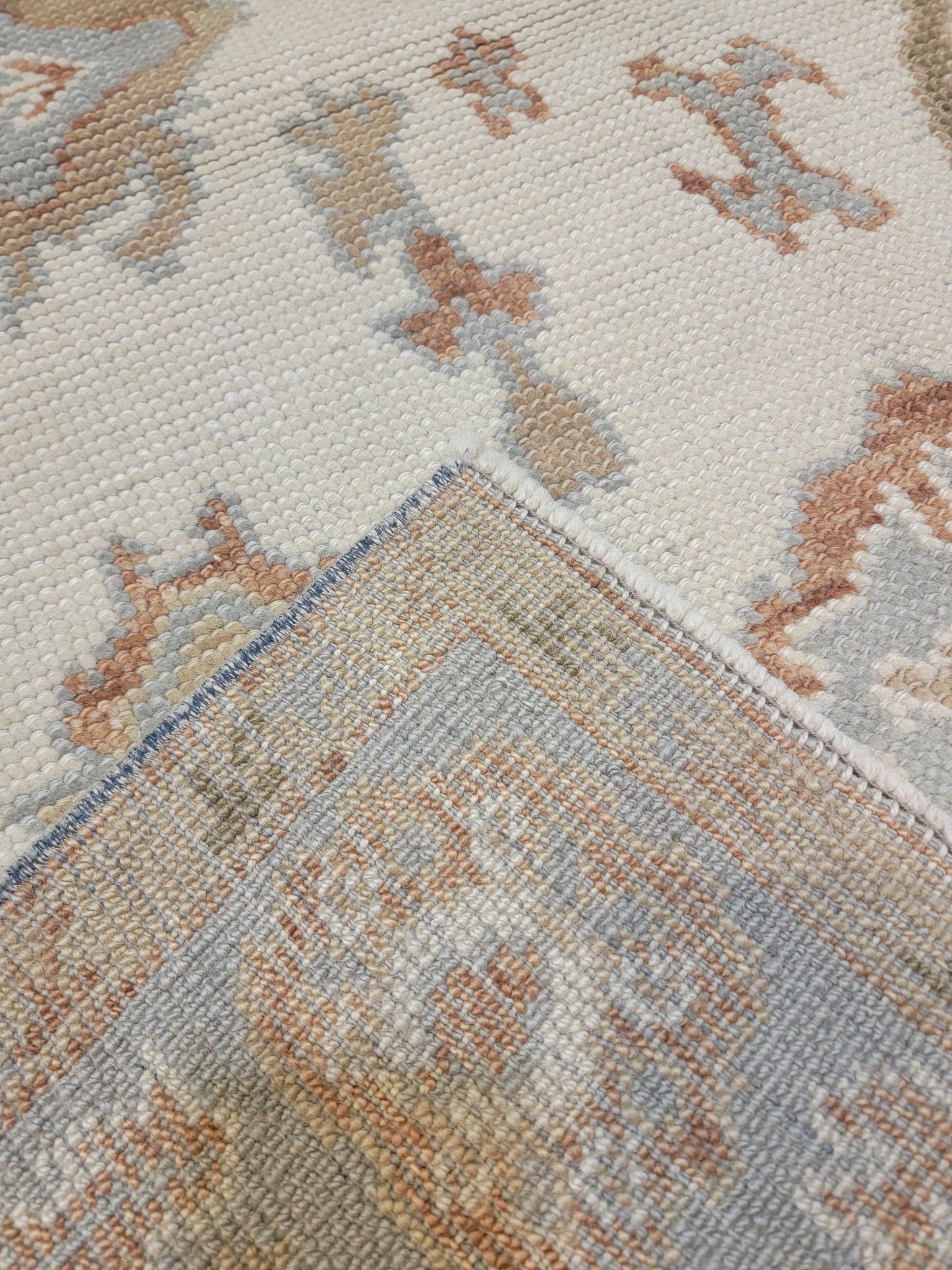 Hand-Knotted Wool Area Rug Turkish Oushak 3'9" x 5'2"