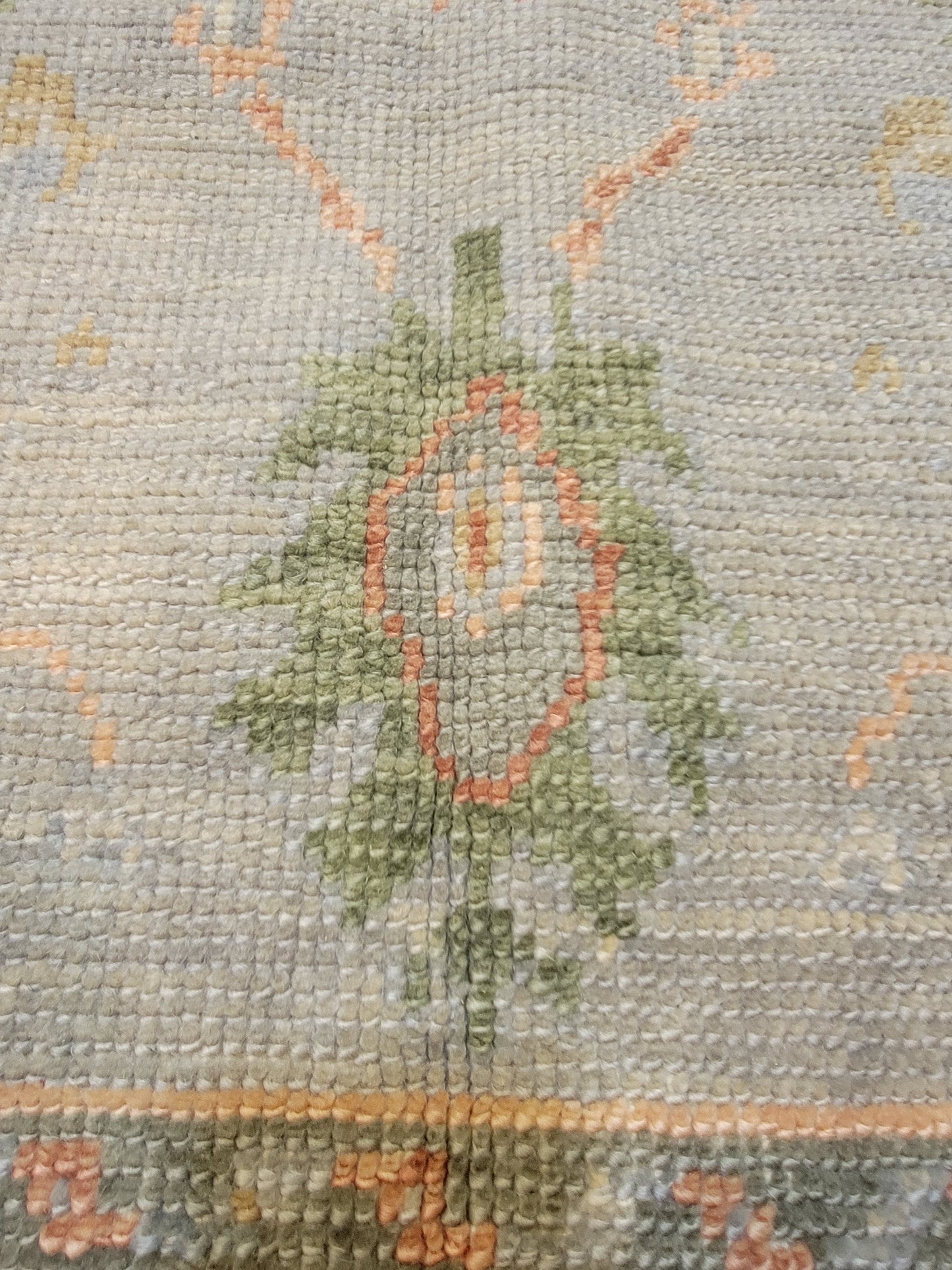 Hand-Knotted Wool Runner Turkish Oushak 2'9" x 5'6"