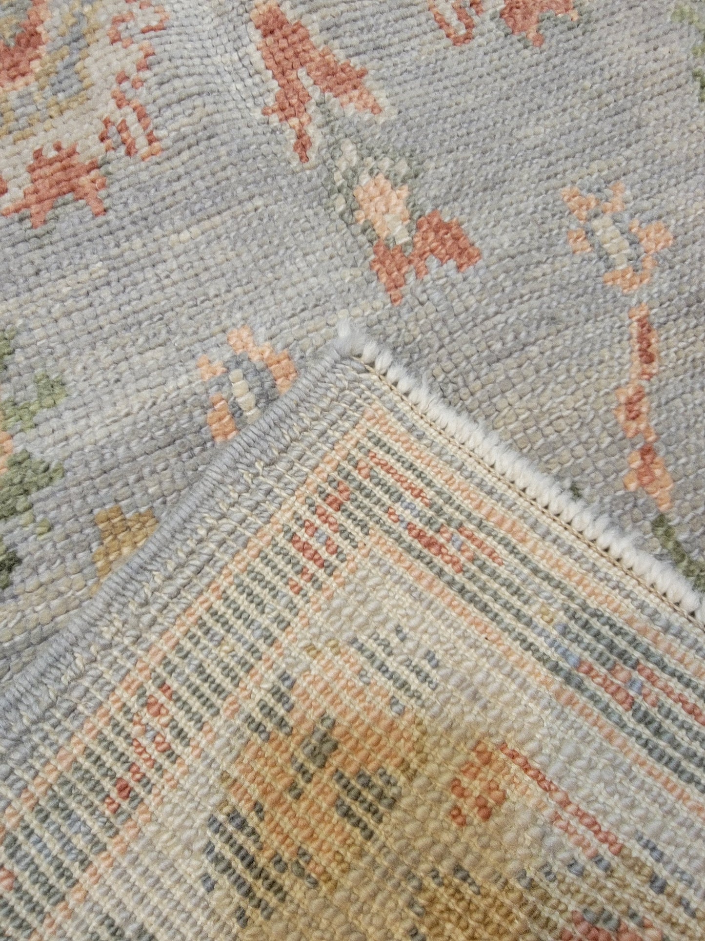 Hand-Knotted Wool Runner Turkish Oushak 2'9" x 5'6"