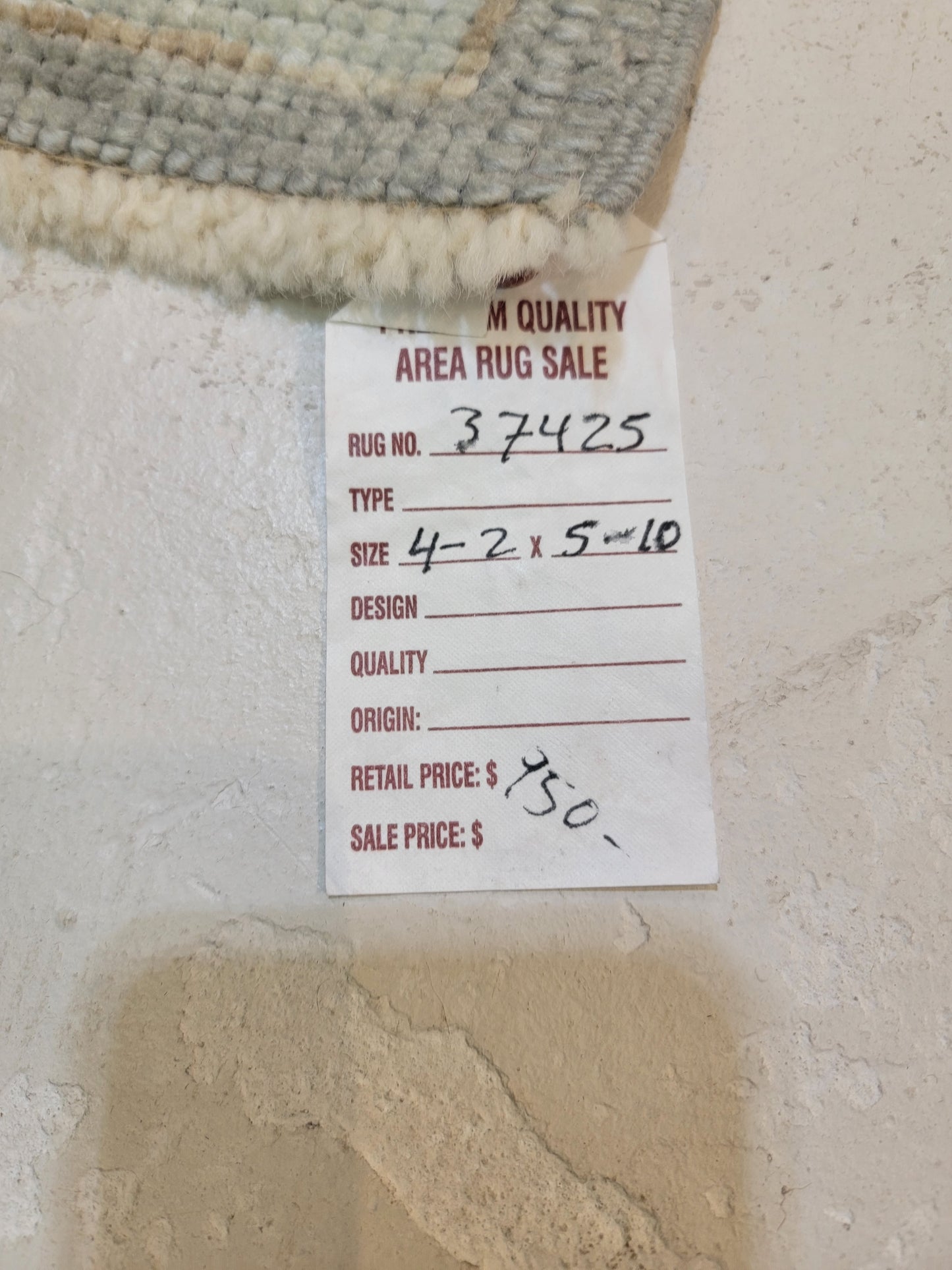 Hand-Knotted Wool Area Rug Turkish Oushak 4'2" x 5'10"