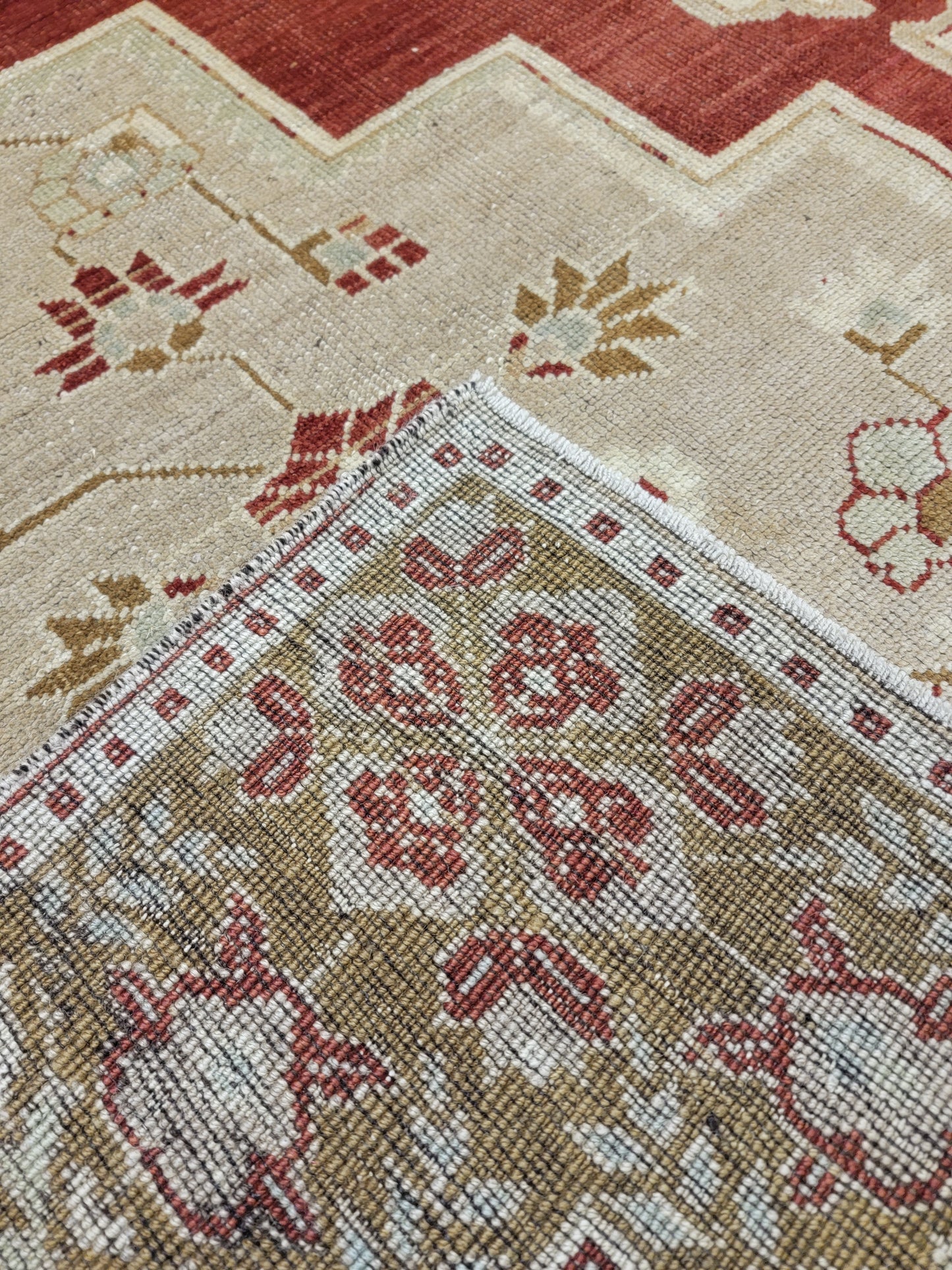 Hand-Knotted Wool Area Rug Turkish Oushak 6'6" x 10'10"