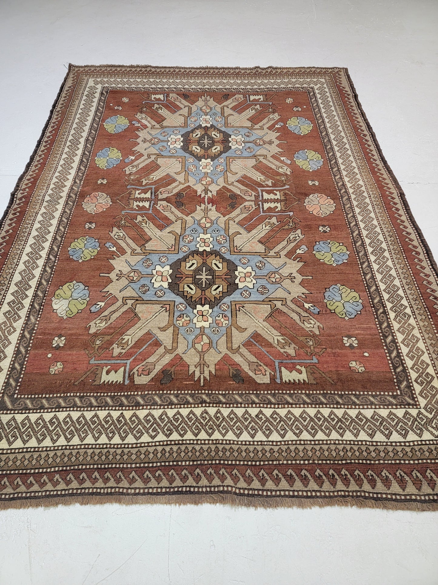 Hand-Knotted Wool Area Rug Turkish Oushak 6'11" x 9'11"