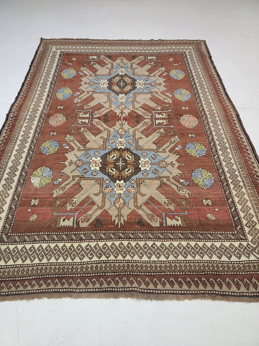 Hand-Knotted Wool Area Rug Turkish Oushak 6'11" x 9'11"
