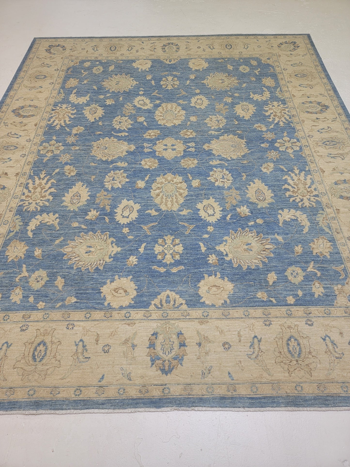 Hand-Knotted Wool Area Rug Afghani 7'11" x 9'11"
