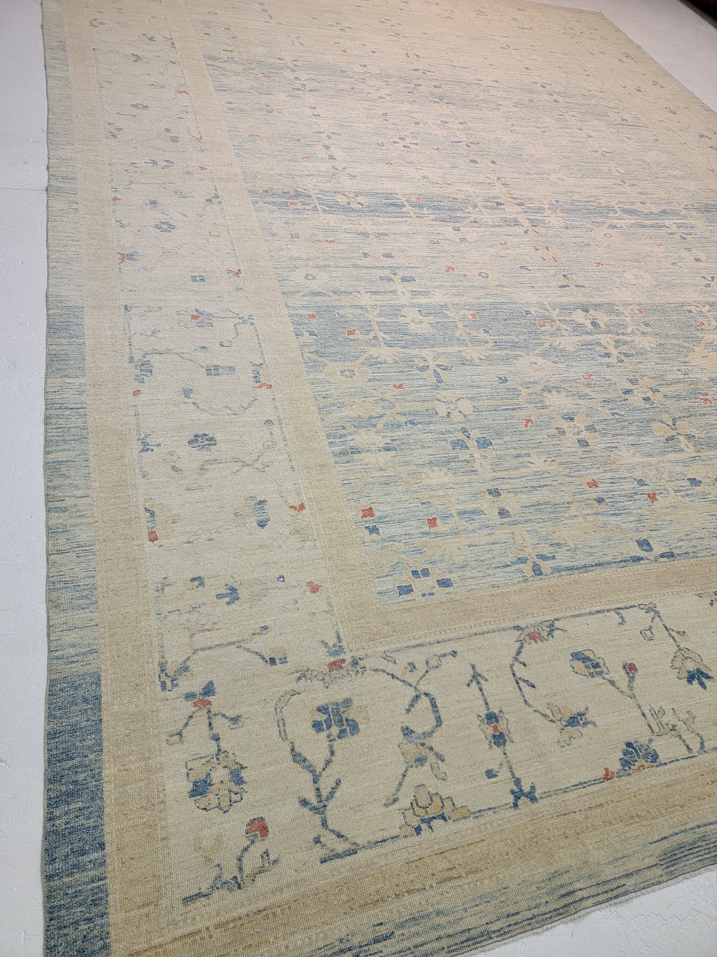 Hand-Knotted Wool Area Rug Turkish Oushak 12'1" x 16'4"