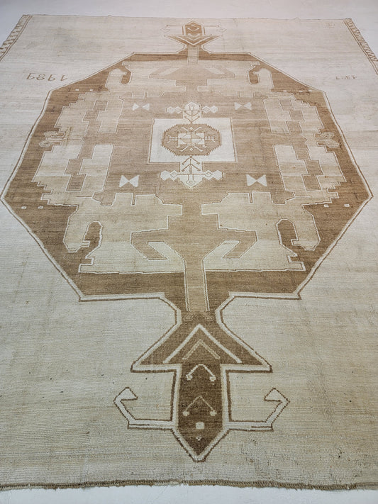 Hand-Knotted Wool Area Rug Turkish Oushak 10'7" x 12'10"