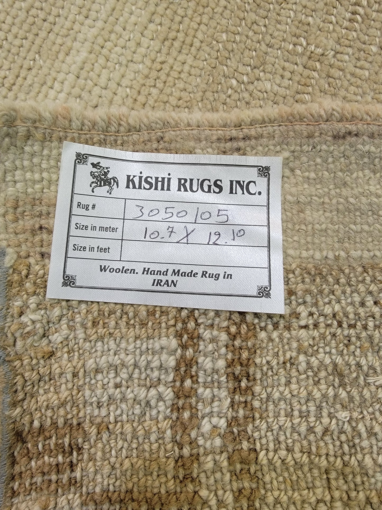 Hand-Knotted Wool Area Rug Turkish Oushak 10'7" x 12'10"