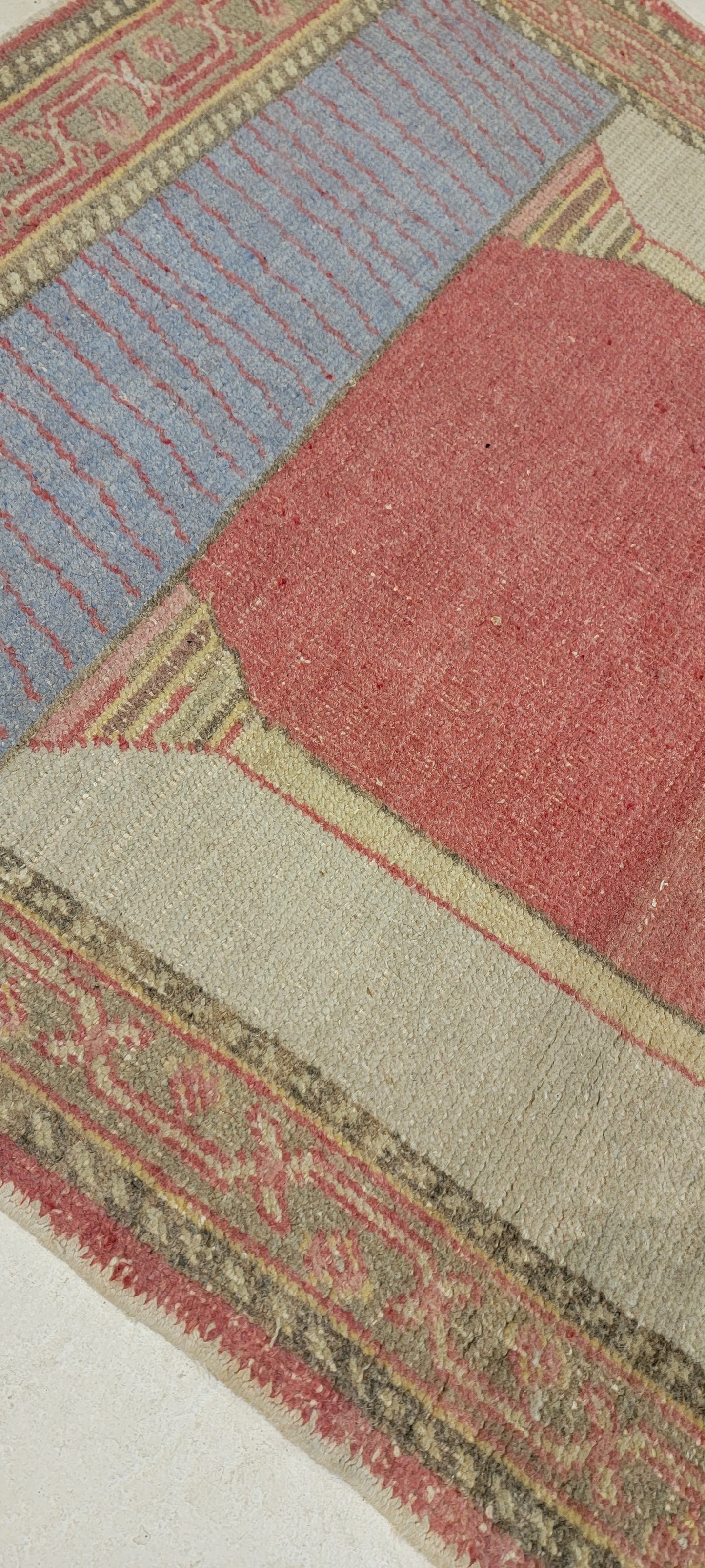 Hand-Knotted Wool Turkish Oushak 2'2" x 3'4"