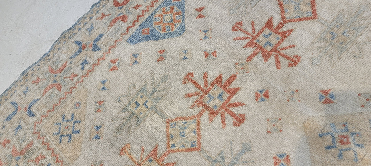 Hand-Knotted Wool Rug Turkish Oushak 3'1" x 4'