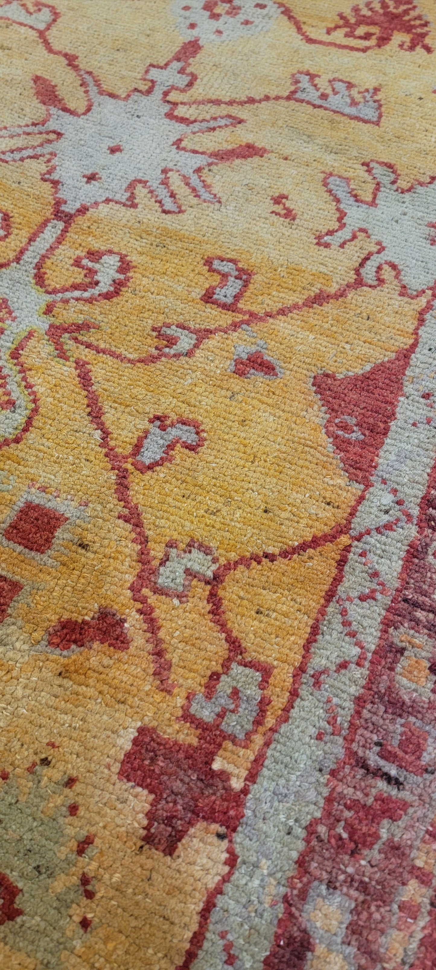 Hand-Knotted Wool Runner Turkish Oushak 2'11" x 7'2"
