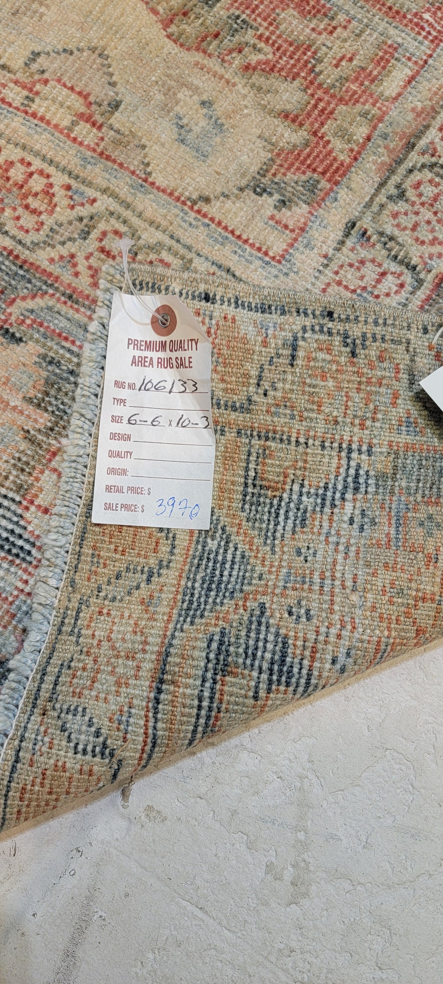 Hand-Knotted Wool Rug Turkish Oushak 6'6" x 10'3"