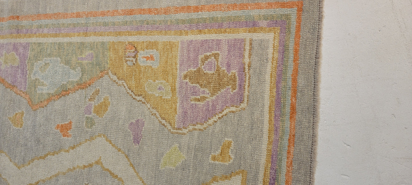 Hand-Knotted Wool Rug Turkish Oushak 5'2" x 6'11"