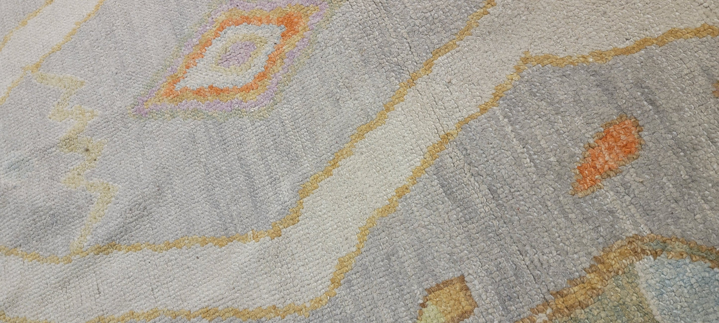 Hand-Knotted Wool Rug Turkish Oushak 5'2" x 6'11"
