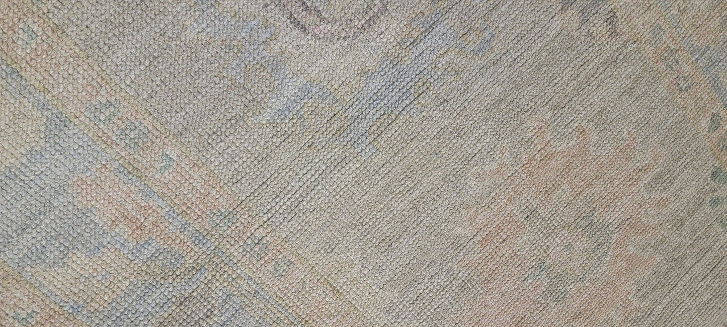 Hand-Knotted Wool Rug Turkish Oushak 3' x 6'2"