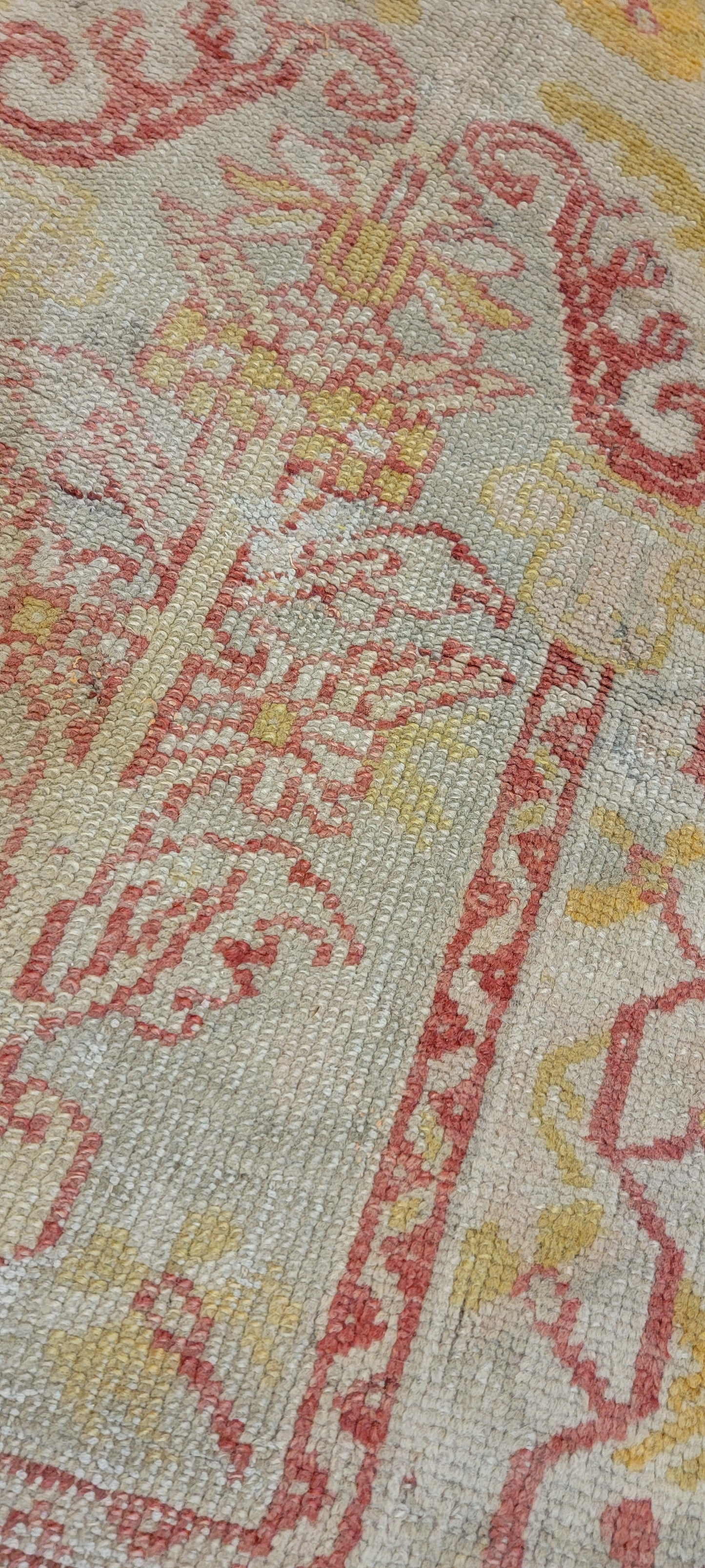 Hand-Knotted Wool Rug Turkish Oushak 2'6" x 3'6"