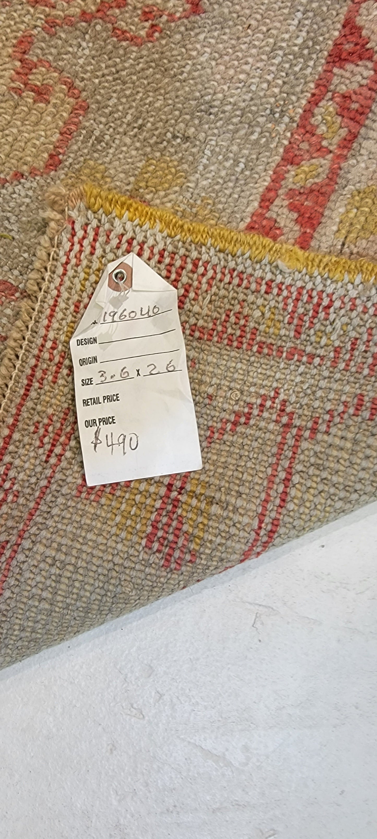 Hand-Knotted Wool Rug Turkish Oushak 2'6" x 3'6"